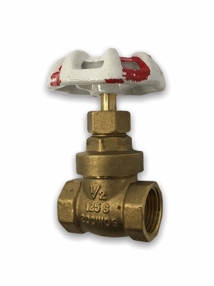 LLAVE DE COMPUERTA BRONCE  DE 1/2" PLG RED WHITE (UNI.)