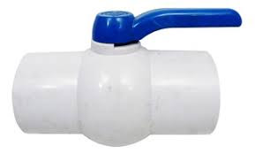 LLAVE DE PASO DE BOLA LISA PVC.  3/4"  200 PSI.  MANGO AZUL.