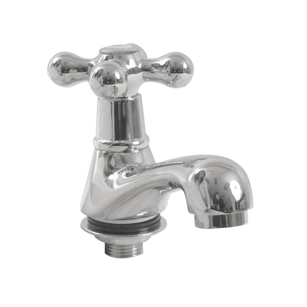 LLAVE PARA LAVAMANOS EN CRUZ METAL CROMADA 1/2"