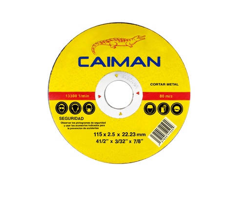 [2707] DISCO CORTE GRUESO  METAL 4 1/2" X 3/32" X 7/8" (CAIMAN)