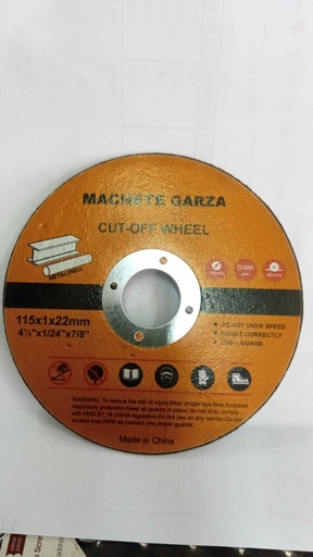 [8996] DISCO MACHETE GARZA PARA CORTE METAL 4 1/2"