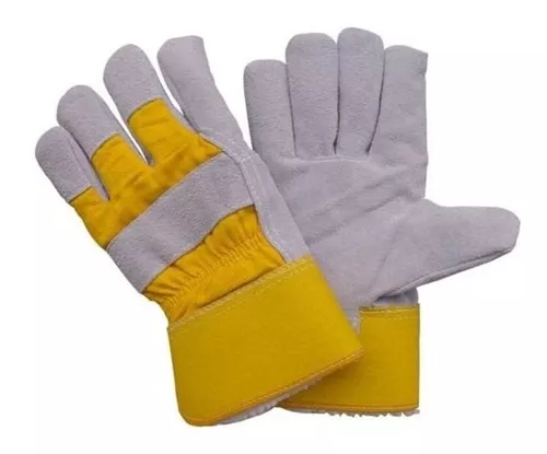 [G007] GUANTES DE CUERO Y LONA CORTO