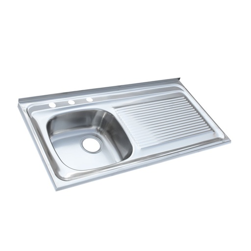 [L300] LAVATRASTO 1DEP 1ALA DER. ACERO INOX. 100X50  COMBO