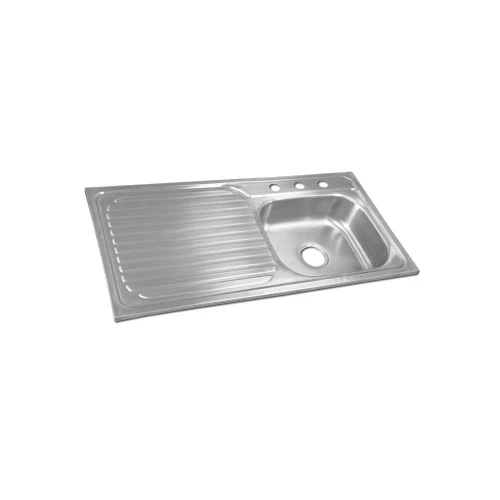 [L304] LAVATRASTO 1DEP 1ALA IZQ. ACERO INOX. 100X50 COMBO