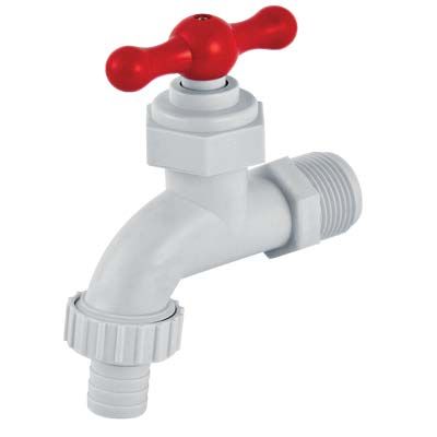 [2642] LLAVE DE CHORRO PVC  BLANCA 3/4" X 3/4"