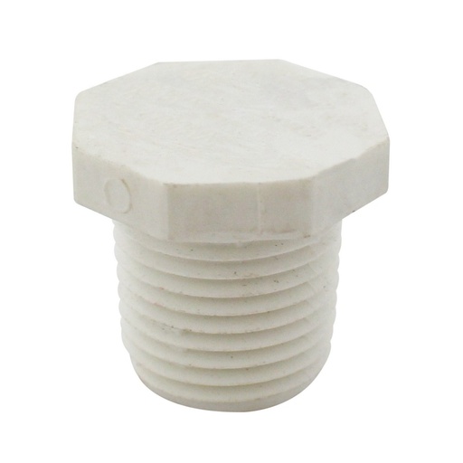 [T015] TAPON MACHO PVC DE 3/4" CON ROSCA (UNI.)